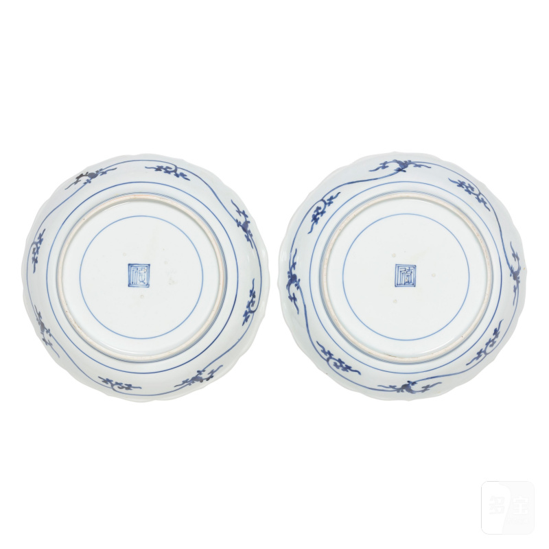 江戶時代 十八世紀晚期 青花有田燒柿右衛門虎紋盤一對 | A PAIR OF ARITA BLUE AND WHITE KAKIEMON STYLE 'TIGER' DISHES - 图2